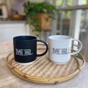 HALLMARK “MR. & MRS.” Coffee Mugs set/2 4.25” tall, 18 oz. capacity